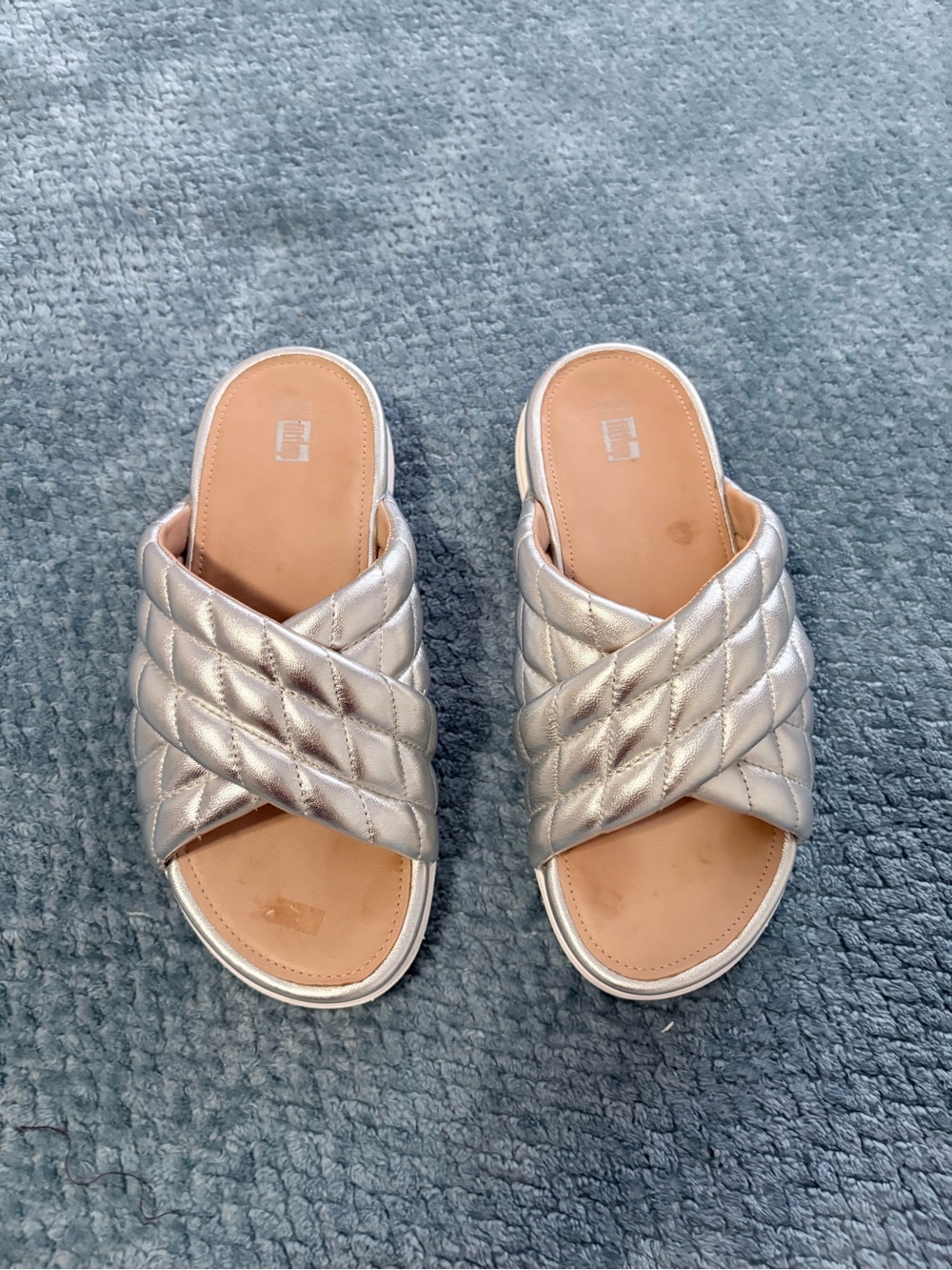 FitFlops Loosh Lux Limted Edition Slide Sandals- Silver